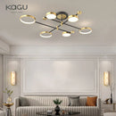 Axyaa LED Gold Frame Chandelier: Modern Lighting for Living Room & Bedroom