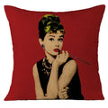 Audrey Hepburn Plush Cushion Cover by Axyaa - Home Decor Sofa Pillow Cover