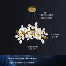 Axyaa White Grape Glass Pendant Lights for Dining Table Decor
