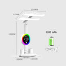 Axyaa Rechargeable Study Lamp with Fan, Clock Display, and LED Reading Light