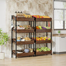 Axyaa 4-Tier Wood Utility Storage Shelves: Kitchen, Office, Store Organization