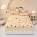 Axyaa Embroidered Padded Fitted Sheet, Washed Cotton, Single Piece, Non-Slip, All-Inclusive