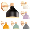 Axyaa Nordic Wood Wall Sconce Modern Bedroom Lamp E27 Fixture