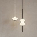 Axyaa Modern White Glass LED Pendant Lamp with Adjustable Black Gold Metal Wire
