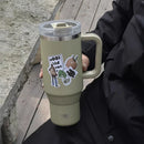 Axyaa Stainless Steel Tumbler Cup with Straw Handle, Insulated Coffee Mug, 40oz Thermos Bottle