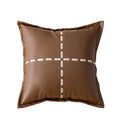 Axyaa Faux Leather Cushion Cover in Stylish Brown Ivory for Home Decor - 45x45cm