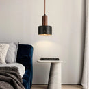 Axyaa Black Travertine Iron LED Pendant - Vintage Luxury Living Room Hanging Light