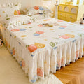 Axyaa Princess Lace Bed Skirt in Pure Cotton with Romantic Rose Floral Design