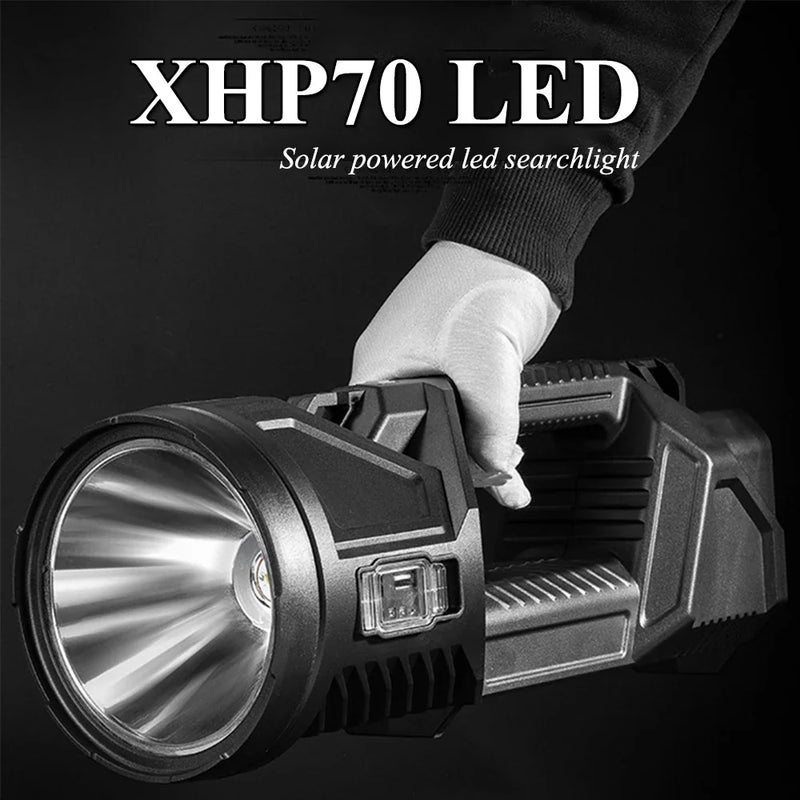 Axya XHP70 LED Work Light: Rechargeable Searchlight, Waterproof Camping Spotlight