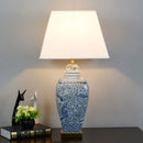 Axyaa Blue Ceramic Table Lamp for Luxury Living Room, Bedroom, Study, Hotel or Office
