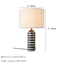 Axyaa Black White Stripe Marble Table Lamp LED Vintage Desk Light