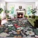 Axyaa Retro Floral Print Soft Living Room Carpet - Nordic Style Bedside Rug