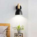 Axyaa Nordic LED Wall Lamp Iron Wood Sconces Indoor Bedroom Living Room Kitchen Decor
