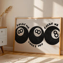 Axyaa Black Lucky No.8 Ball Canvas Print for Trendy Home Decor