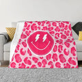 Axyaa Preppy Pink Leopard Print Blanket: Luxe Aesthetic Comforter