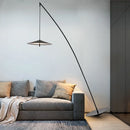 Axyaa Luxe Black Fishing Design LED Floor Lamp - Bedroom Study Lighting