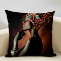 Axyaa African Lady Cushion Cover Pillow Case Sofa Decoration Linen Pillowcase