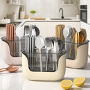 Axyaa Kitchen Drain Storage Basket: Large Capacity Multi-Function Dinnerware Organizer