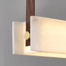 Axyaa Natural Marble Chandelier: Designer Copper Pendant Lamp for Living Room & Restaurant
