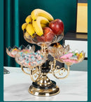 Axyaa Crystal Fruit Plate Set - Dried and Fresh Fruits for Home Living Room Decor