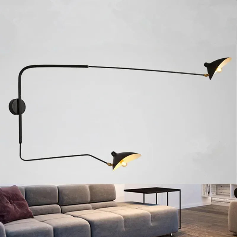 Axyaa Nordic LED Wall Light with Adjustable Long Arm for Living Room & Bedroom
