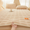 Axyaa Rose Velvet Bed Mattress: Thick & Cozy Student Dorm Room Mat.