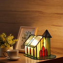 Axyaa Vintage Stained Glass Table Lamp Church Light Antique Original Living Room