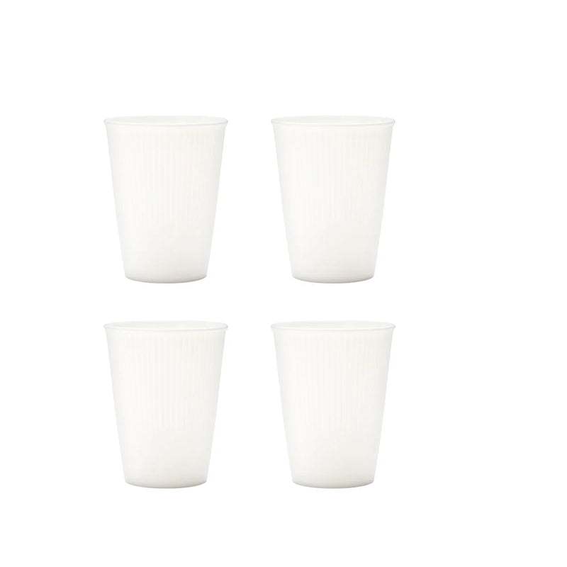 Axyaa White Plastic Reusable Cups Set for Home Kitchen Dining Camping