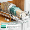 Axyaa Pull-Out Bowl & Dish Holder: Kitchen Cabinet Storage Organizer Rack