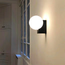 Axyaa Small Black Chrome Wall Sconce with White Glass Shade
