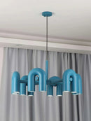 Axyaa Nordic U-shaped Water Pipe Chandelier: Rotatable LED Lighting Fixture
