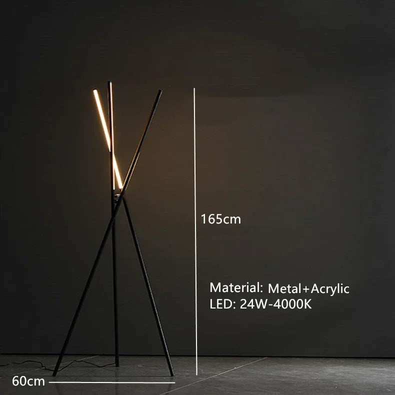 Axyaa Nordic LED Floor Lamp - Minimalist Aluminum Vertical Lights for Living Room