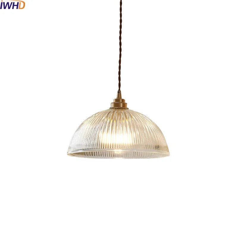 Axyaa Copper Glass LED Pendant Chandelier for Home Decor