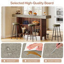 Axyaa 2-Tier Large Home Bar Unit, 63-Inch Modern Pub Table with Footrest