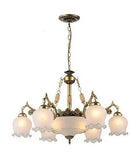 Axyaa European Chandelier with White Glass Shade for Dining Room