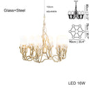 Axyaa Lustre Glass LED Chandeliers: Elegant Dimmable Hanging Lamps for Living Room
