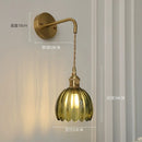 Nordic Brass Glass Wall Lamp by Axyaa - LED Decor Lighting Fixtures