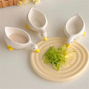 Axyaa Ceramic Duck Seasoning Dish Set - Cute Design Mini Bowl for Afternoon Tea