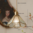 Axyaa Vintage LED Pendant Light with Wood, Copper & Glass Lampshade
