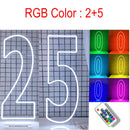 Axyaa LED Neon Number Sign - 30in, RGB Flashing, Sweet 16 18 21 Night Light