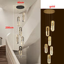 Axyaa Crystal Chandelier Stair Pendant Living Room Lighting Modern Interior Pendant Lights