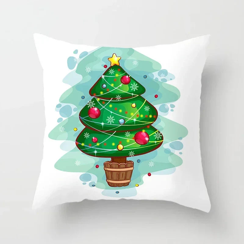 Axyaa Christmas Tree Throw Pillow Cover - Festive Home Decor