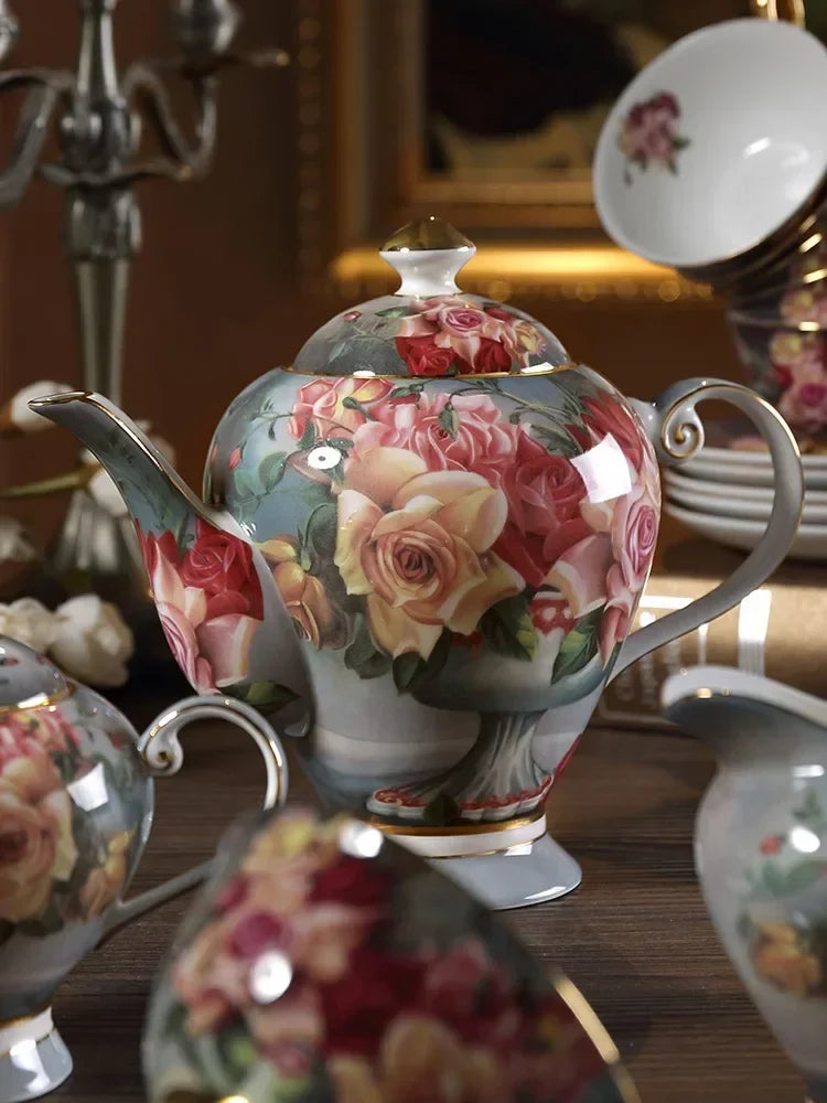 Axya Porcelain Tea & Coffee Set: Classic European Style for Afternoon Tea & Coffee Time