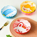 Axyaa Ceramic Fruit Salad Bowl, Microwave and Oven Safe, Cartoon Design