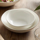 Axyaa Ceramic Salad Bowl for Restaurant Tableware, White Wave Mouth Dessert Sashimi Soup Bowl