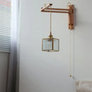 Axyaa Wabi Sabi LED Wall Light Mirror Bathroom Lamp Glass Wood Modern Nordic