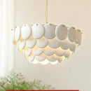Axyaa White Ceramic Chandelier: Danish Design Hanging Lamp for Bedroom and Home Decoration
