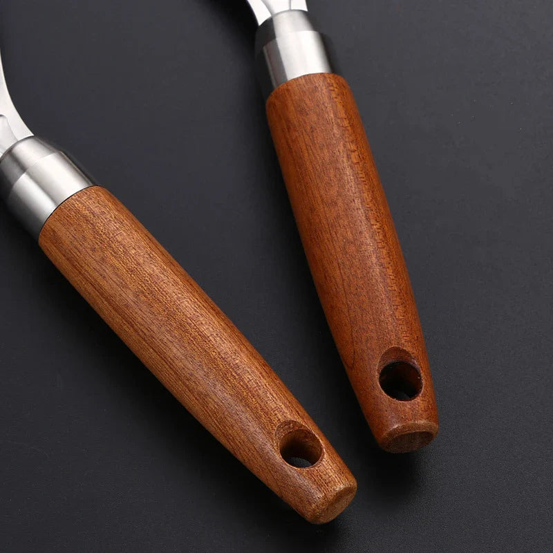 Axyaa Stainless Steel Rice Spoon with Wooden Handle