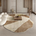 Axyaa Brown Plush Irregular Rug - Fluffy Soft Bedroom/Area Carpet for Retro Living Room
