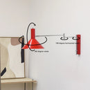 Axyaa Industrial Metal Wall Lamps with Extendable Arms in White, Black, or Red.